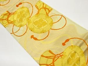 鼓に流水模様織出し袋帯